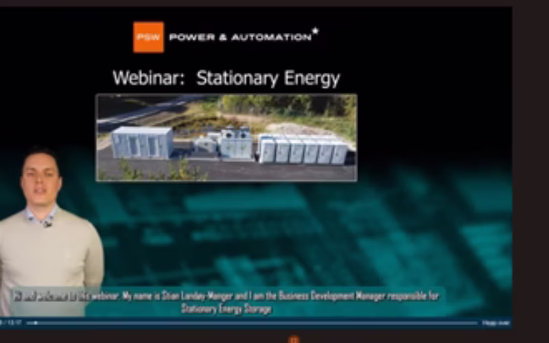 Webinar energy storage - Today and for the future